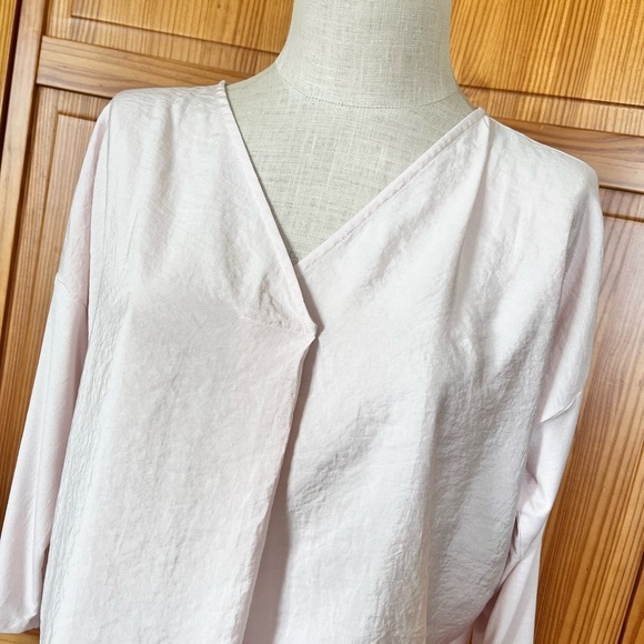 J. Jill Medium Pink Dolman Long Sleeve Shirt Soft Tencel Casual Modest Flowy - Picture 5 of 10